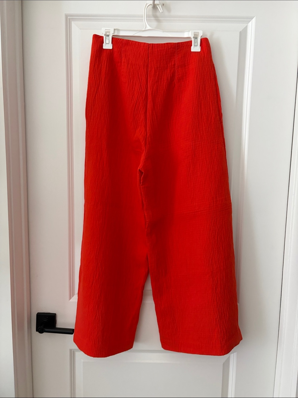 Maeve Anthropologie Textures Red Orange Wide-Leg Pants - Picture 3 of 5